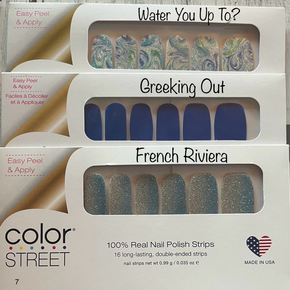 NWT 3 Retired Color Street Nail Polish Strips!